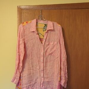 Soft Surroundings Coral Striped Blouse. 2 For $10